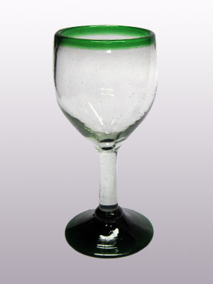  / copas para vino peque�as con borde verde esmeralda